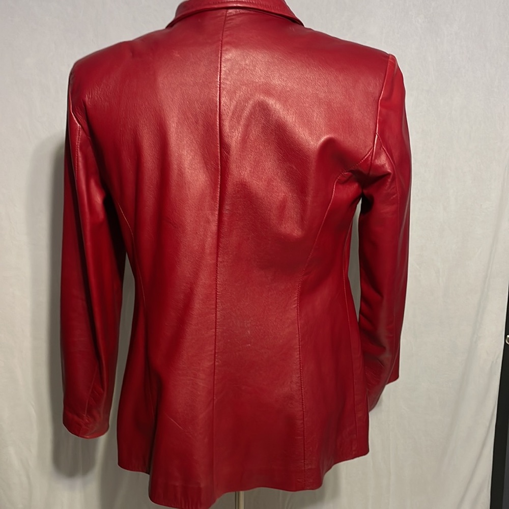 Danier Red Leather Jacket - Picture 9 of 13